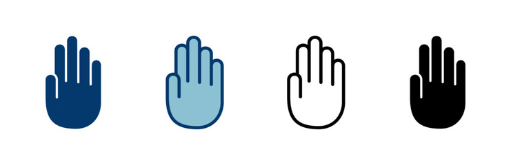 Hand icon vector isolated on white background. Hand gesture. hand stop