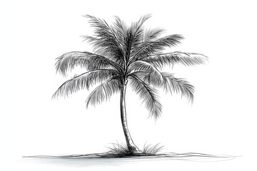 Explore the artistic representation of nature through this palm tree drawing.