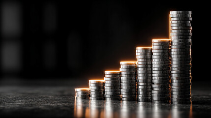 A bar graph rises as a sleek, shiny physical structure from a modern desktop, blending data visualization with tangible design. The scene symbolizes clarity, progress, and the fusion of technology wit