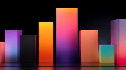 A bar graph rises as a sleek, shiny physical structure from a modern desktop, blending data visualization with tangible design. The scene symbolizes clarity, progress, and the fusion of technology wit