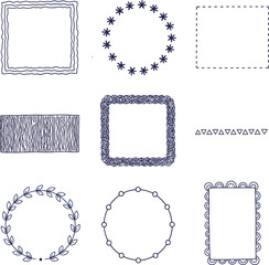Set of vintage decorative vector frames with ornate borders and floral patterns