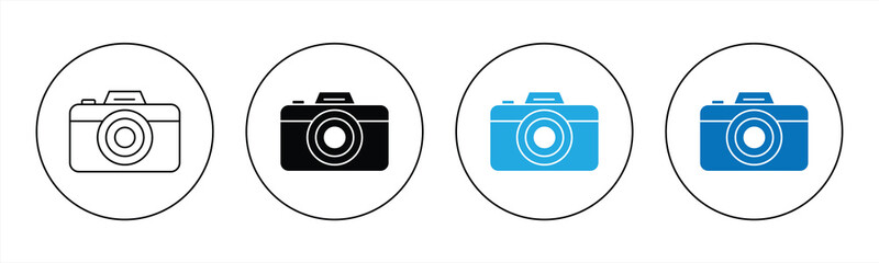 Camera icon set. Flat style photo camera. Vector illustration