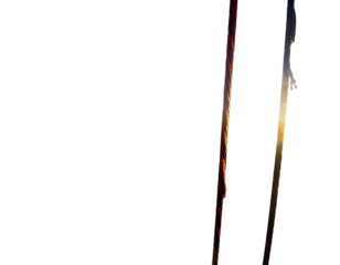 Slices of sunset sky peek through dark gaps, vertical composition