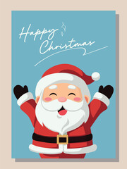 Santa Claus Vector Illustration on Blue Background