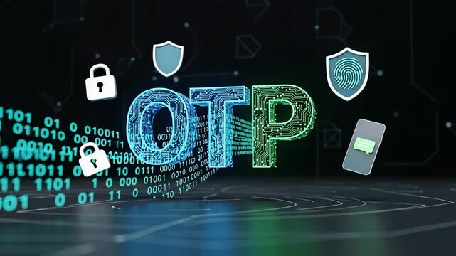 Digital One Time Password Security Concept.