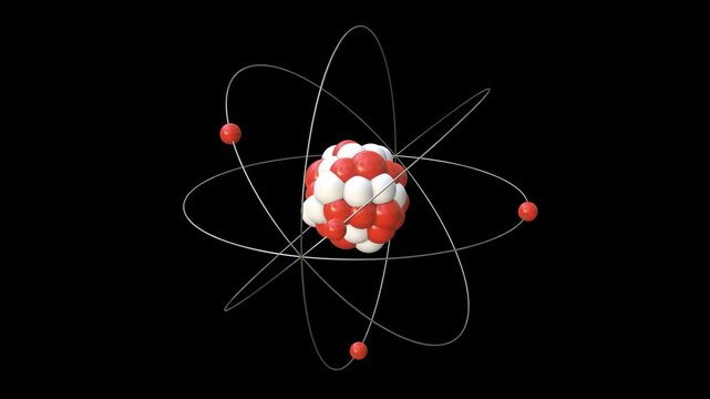 Rotating Atom Energy Loop Animation on transparent background. Full HD. 4K