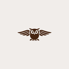 Obraz premium Owl logo vector icon illustration style