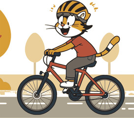 funny cat riding a bike