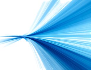 Streaking lines of blue and white energy radiate against a dark background, resembling light or speed lines