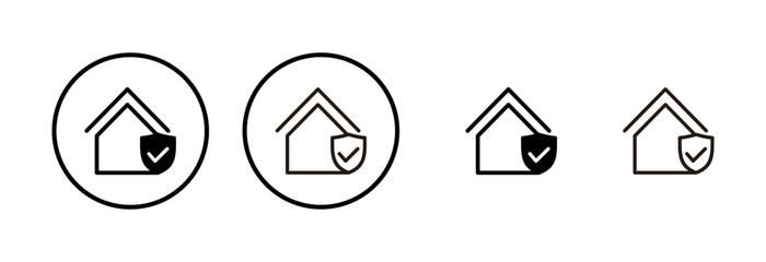 home insurance icon logo design. home protection sign and symbol