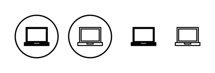 Laptop icon logo design. computer sign and symbol