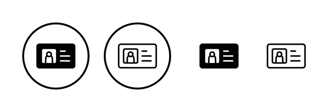License icon logo design. ID card icon. driver license, staff identification card
