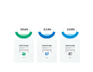 Three graphic icons with stacked forms, circular headers, and text within the square areas