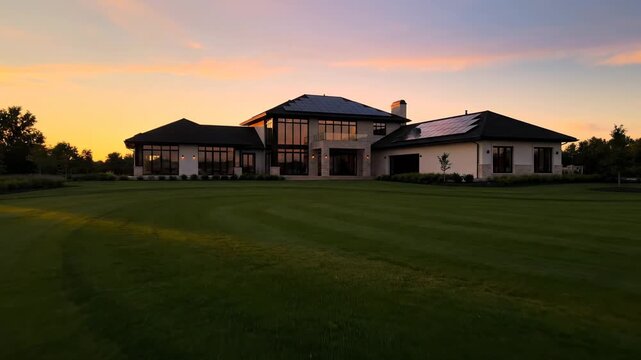 Luxury Home Septic System at Sunset
