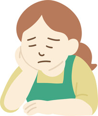 걱정스러운 표정의 가게 사장님 일러스트