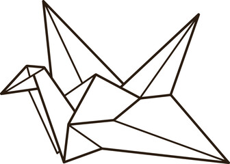 Origami Crane Coloring Pages Clip Art