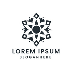 Modern abstract floral mandala logo design for branding