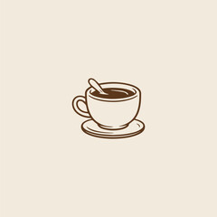 Obraz premium Coffee logo style icon design template vector illustration