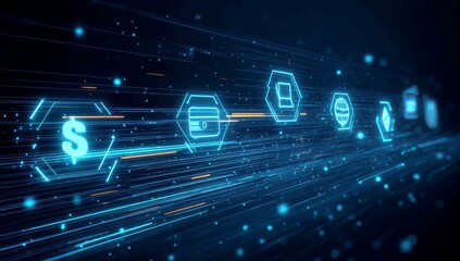 Fototapeta premium A modern approach to digital finance illustrated through design.