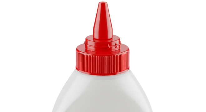 Red capped white bottle isolated on a transparent background