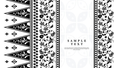 Traditional Indonesian Batik Inspired Ornamental Borders