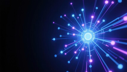 Fototapeta premium Neon light explosion network