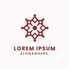 Elegant abstract geometric floral logo design for branding