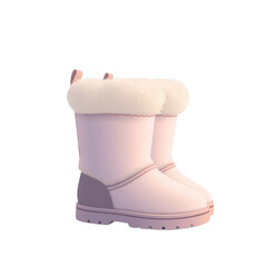 Pink Fur Trimmed Ugg Style Winter Boots