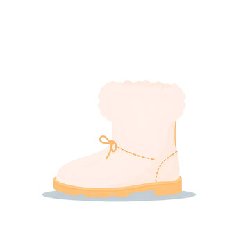 Beige Fur Ankle Boots Winter Footwear