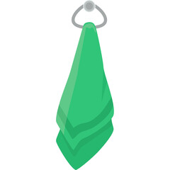 Green Hand Towel Hanging On A Hook With A Transparent Background