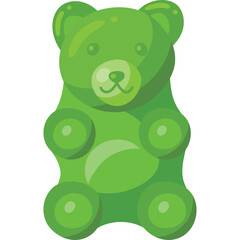 Green Gummy Bear Candy Transparent Background