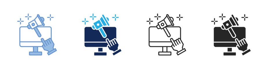 Digital Advertising Icon Collection Featuring Multiple Styles