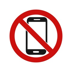 No mobile phone sign prohibited phones crossed out symbol graphic