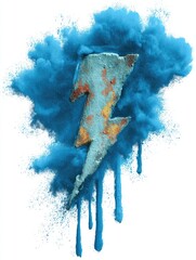 Rusty bolt with blue smoke