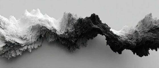 Grayscale fractal form, light to dark transition