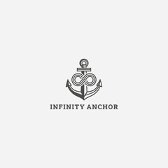 Fototapeta premium Infinity anchor logo template vector illustration design