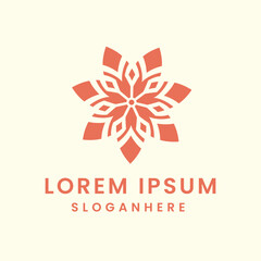 Abstract floral mandala logo design with elegant text placeholder for branding