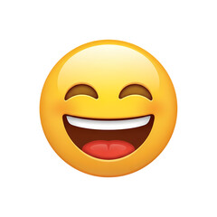 Fototapeta premium Joyful laughter emoji captures pure happiness and infectious delight, perfect for expressing overwhelming amusement and positive emotions instantly.