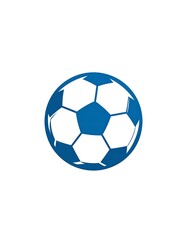 Obraz premium A simple, stylized depiction of a blue and white soccer ball