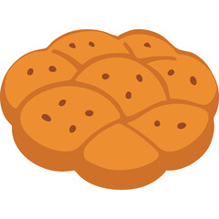 Challah Bread Loaf With A Golden Brown Crust And Dark Brown Seeds On A Transparent Background With Soft Lighting