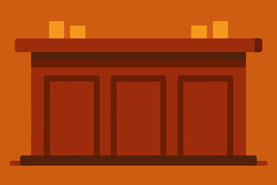 Wooden Bar Counter Top Background Illustration