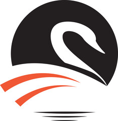 Abstract Minimalist Swan Logo Design