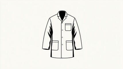 Simple Outline of a Doctor's Coat on a Plain Background