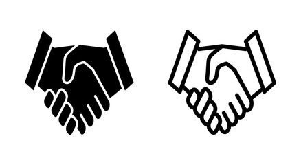 Handshake icon symbol for apps and websites. business handshake sign and symbol. contact agreement