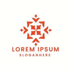 Obraz premium Abstract orange geometric motif logo for brand identity