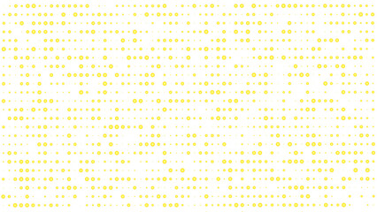 Yellow Abstract Background with Dots. Stars, light bulbs. Chaotic Particle and Mosaic Texture. Small Dots in a Linear Pattern for Web and Social Media Design. PNG format.
