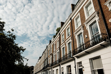 Obraz premium London georgian townhouses with brick facades and classic architecture