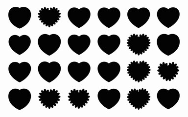 set of black silhouettes of leaves