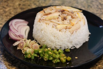 Thai food: Steamed crab on rice