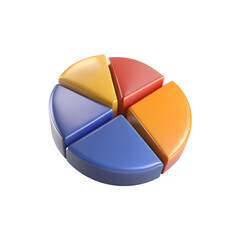 Fototapeta premium Pie Chart Diagram Graphic Statistic Information Data Analysis Presentation Round Circle Indicator Business Report Finance Isometric